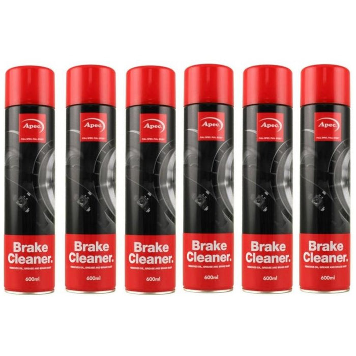 6x 600ml APEC Brake Cleaner Aerosol Spray Professional Degreaser Apec  - Dynamic Drive