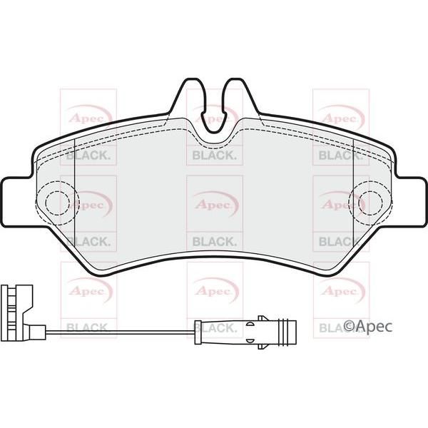 APEC Black Brake Pads (Rear) (R90) PAD1516B fits Mercedes-Benz VW Crafter 30-35