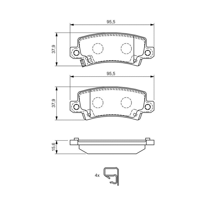 Genuine Bosch Brake Pad Set Bp931 fits Toyota Corolla VVTi - 1.4 - 01-07 0986424