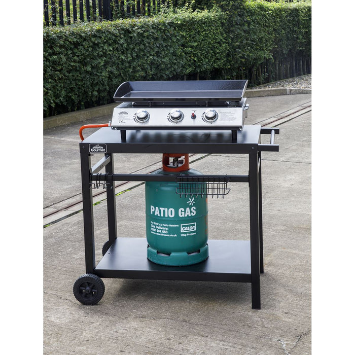 Dellonda BBQ & Plancha Trolley with Utensil Holder