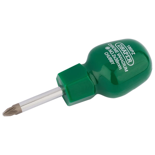 Draper PZ Type Cabinet Pattern Chubby Screwdriver, No.2 x 38mm (Sold Loose) Draper  - Dynamic Drive