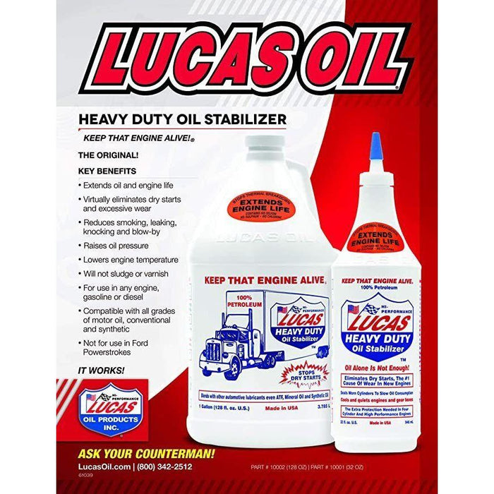 Lucas Heavy Duty Oil Stabilizer Oil Treatment New 1 gallon LUCAS 10002 Lucas  - Dynamic Drive