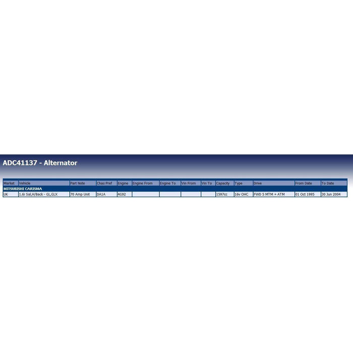 Blue Print ADC41137 Alternator