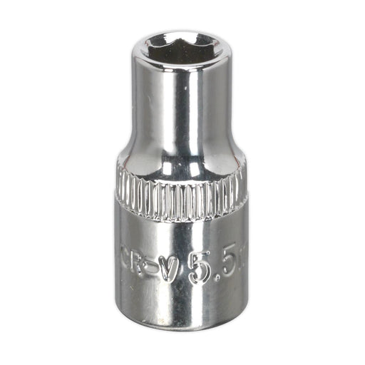 Sealey WallDrive Socket 5.5mm 1/4"Sq Drive Fully Polished SP14055 Sealey  - Dynamic Drive