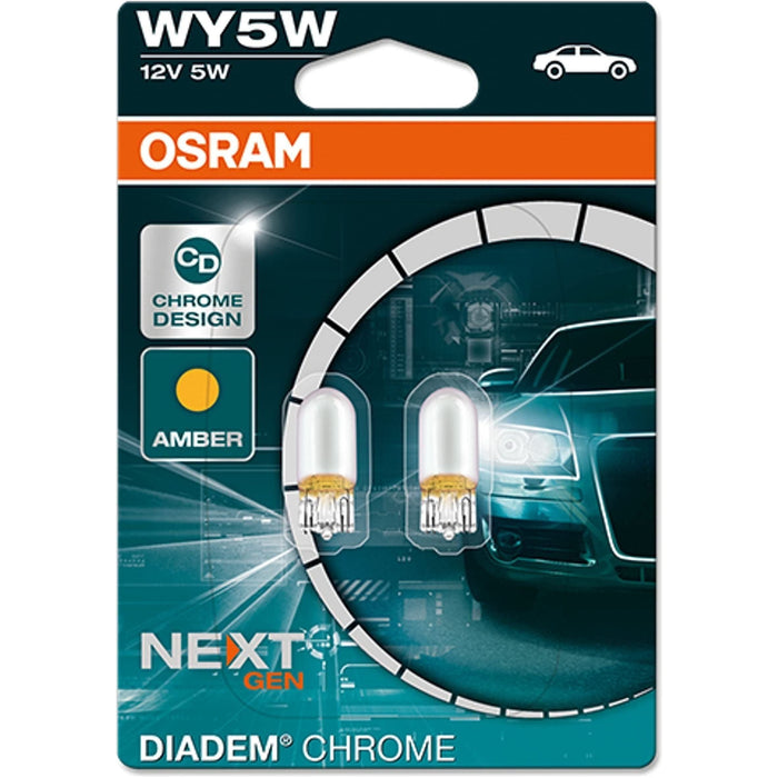 Osram DIADEM CHROME Indicator light WY5W 2827DC-02B nearly invisible when turned