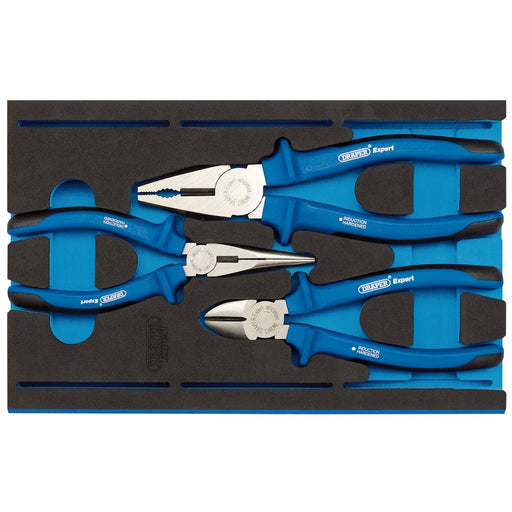 1x 3 Piece Draper Expert Quality Heavy Duty Plier Set in EVA Drawer insert Tray Draper  - Dynamic Drive