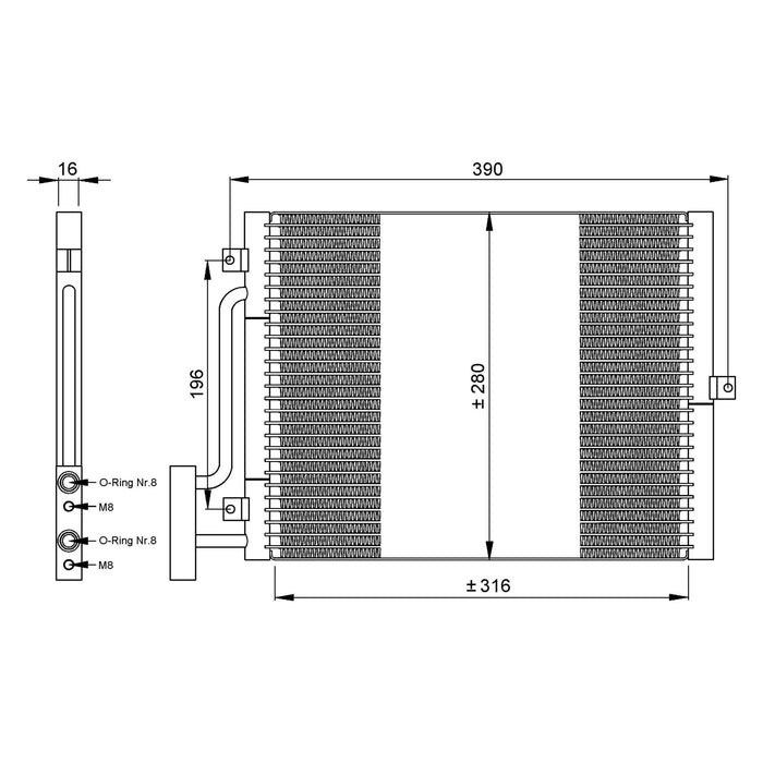 NRF Air Con Condenser fits Porsche 911 Boxster