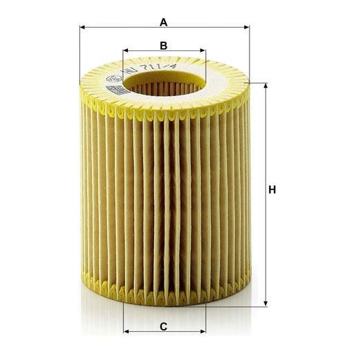 Genuine Mann Oil Filter for Vauxhall Astra H HU711/4X Mann & Hummel  - Dynamic Drive