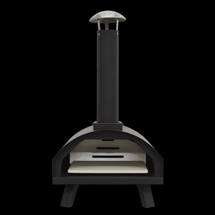 Dellonda Portable Wood-Fired 14" Pizza Oven and Smoking Oven Black/Stainless Steel Dellonda  - Dynamic Drive