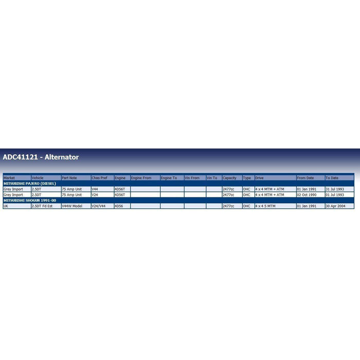 Blue Print ADC41121 Alternator