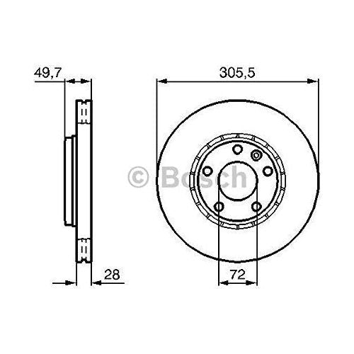 Genuine Bosch Brake Disc Single fits Vauxhall Vivaro CDTi - 2.0 - 06-14 09864790