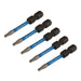 Draper Expert TX-STAR Impact Screwdriver Bits, T10 x 50mm, 1/4" Hex (Pack of 5) Draper  - Dynamic Drive