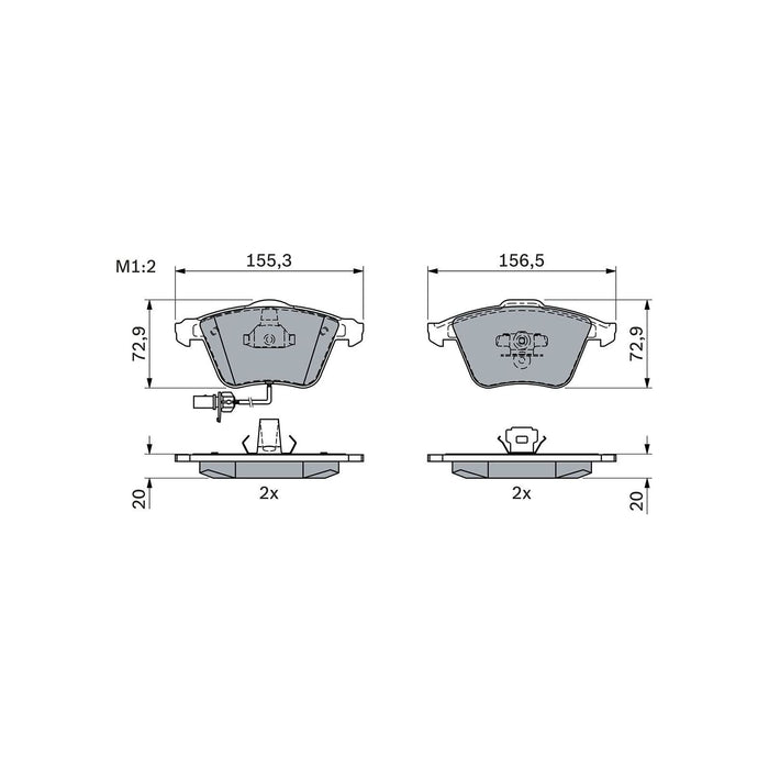 Genuine Bosch Brake Pad Set Bp1014 fits Audi A6 TDi - 2.0 - 04-08 0986494104