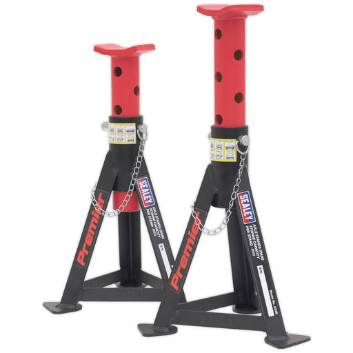 Sealey AXLe Stands (Pair) 3 Tonne Capacity per Stand Red AS3R Sealey  - Dynamic Drive