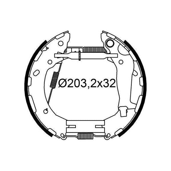 Genuine Valeo Pre-M. Brake Shoe Kit Fits Hyundai Accent I20