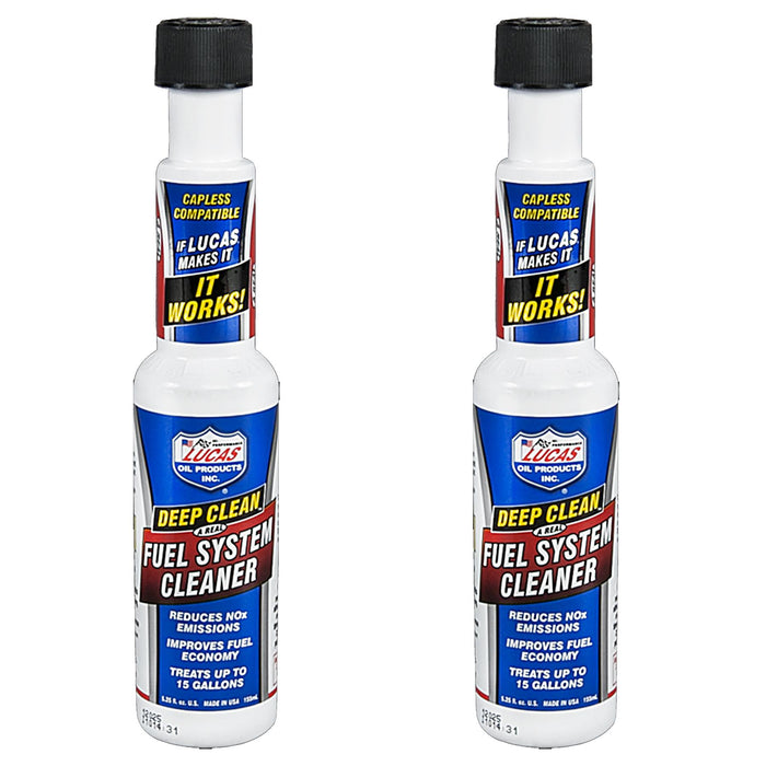 2 x Lucas Oil Deep Clean Fuel System Additive & Injector Cleaner 473ML 40512 Lucas  - Dynamic Drive