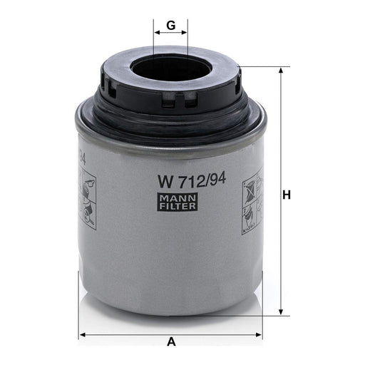 Genuine Mann Fuel Filter for VAG A1A3Ibiza VFabia II W712/94 Mann & Hummel  - Dynamic Drive