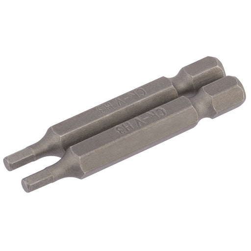 Draper Hexagonal Insert Bit, 3mm, 1/4" Hex, 50mm Long (Pack of 2) 64253 Draper  - Dynamic Drive