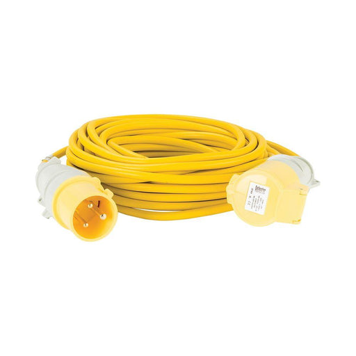 Defender Extension Lead Yellow 2.5mm2 32A 14m 110V Defender  - Dynamic Drive