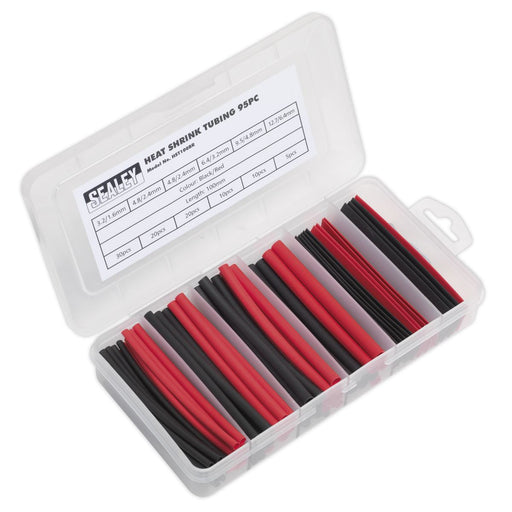 Sealey Heat Shrink Tubing Assortment 95pc 100mm Black & Red HST100BR Sealey  - Dynamic Drive