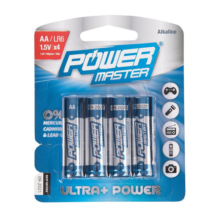 Powermaster AA Super Alkaline Battery LR6 4pk 4pk