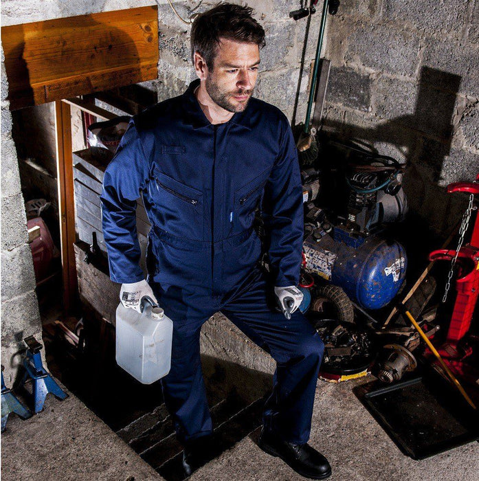 Portwest Polycotton Zip Coverall - Navy - Medium (Regular) Portwest  - Dynamic Drive