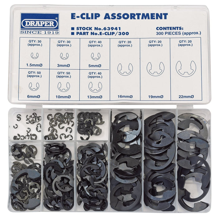 Draper E-Clip Assortment (300 Piece) 63941