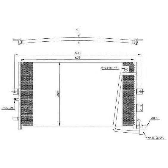 NRF Air Con Condenser fits Saab 9-5