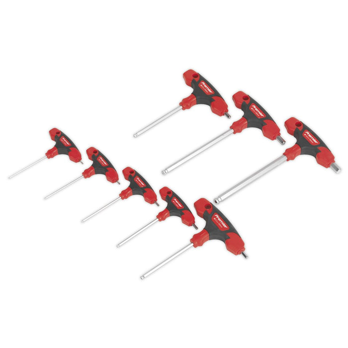 Sealey Ball-End Hex Key Set 8pc T-Handle Metric AK7144 Sealey  - Dynamic Drive