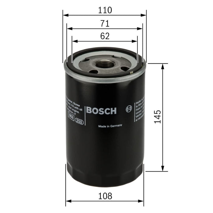 Genuine Bosch Car Oil Filter P3201 fits Vauxhall Movano - 2.5 - 98-00 0451203201