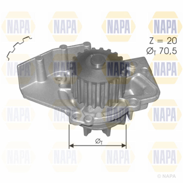 Genuine NAPA Water Pump for Fiat Lancia Toyota Citroen Peugeot Suzuki 1201C4