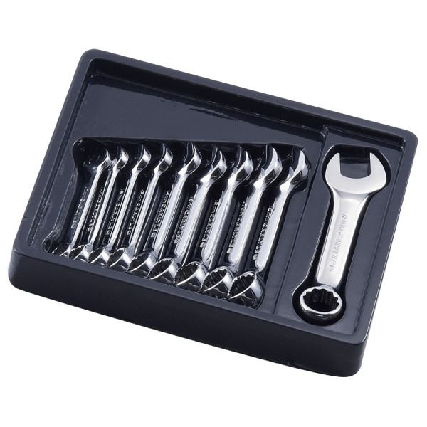 Carlyle Hand Tools Carlyle Metric 12 Point Stubby Combination Wrench Set (10 Pieces)