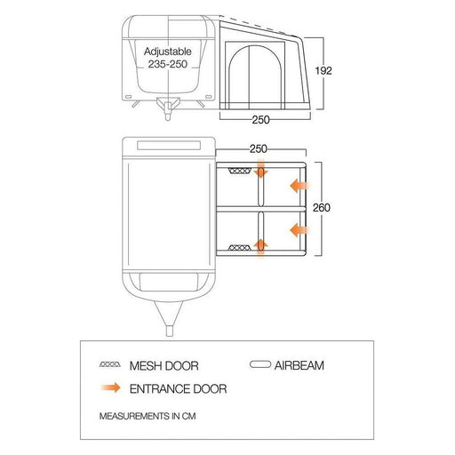 Vango Balletto Air 260 Elements Shield Caravan Awning Vango  - Dynamic Drive