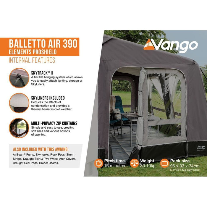 Vango Balletto Air 390 Elements ProShield Caravan Awning Vango  - Dynamic Drive