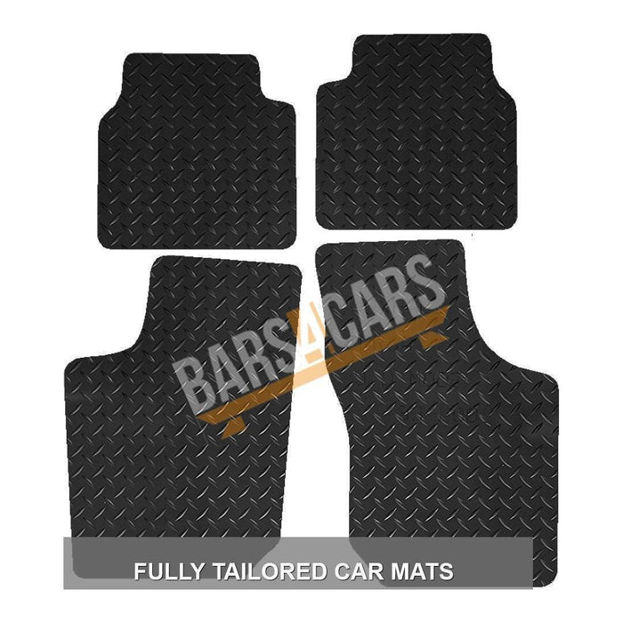 White Trim Tailored Black Rubber Car Mats for Vauxhall Corsa B 94 To 01 Set of 4 UKB4C  - Dynamic Drive