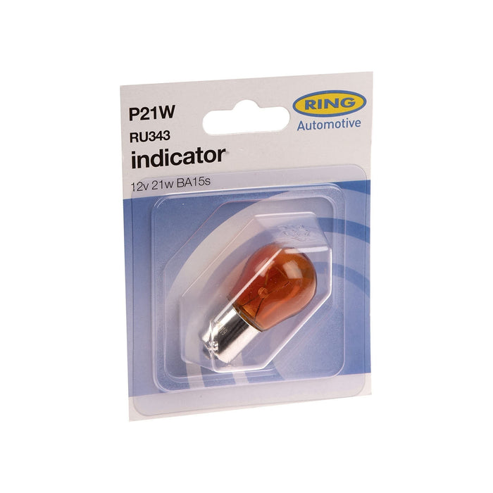 Ring Automotive RU343 12V 21W Ba15S Scc Indicator (Amber)