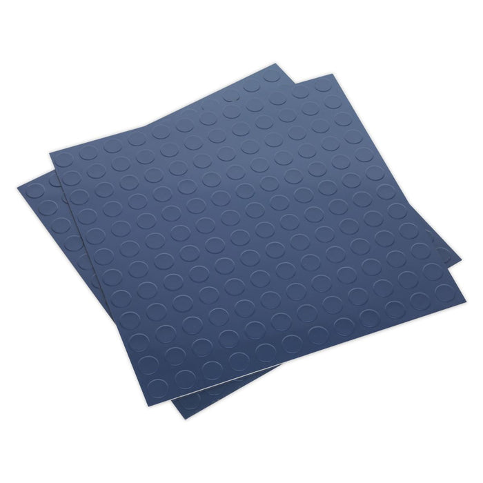 Sealey Vinyl Floor Tile with Peel & Stick Backing Blue Coin Pack of 16 FT2B Sealey  - Dynamic Drive