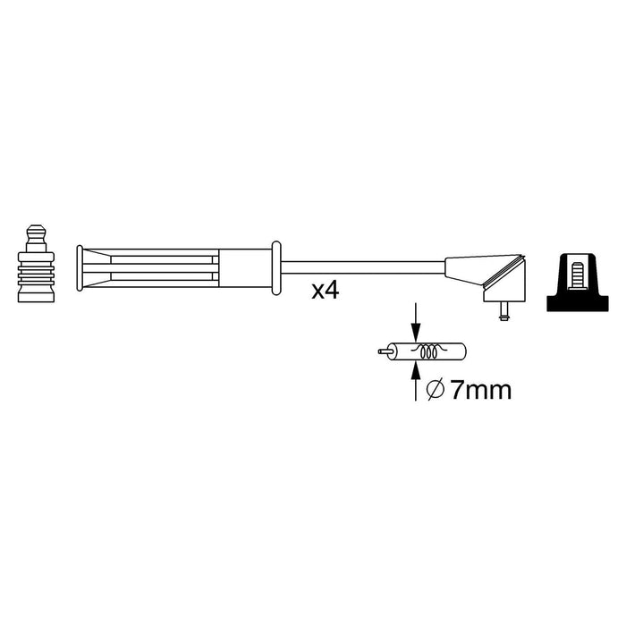 Genuine Bosch Ignition Lead Bw256 fits Renault Kangoo - 1.4 - 97-08 0986357256