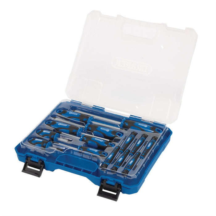 Draper Screwdriver Set with Case, Blue (14 Piece) 03984