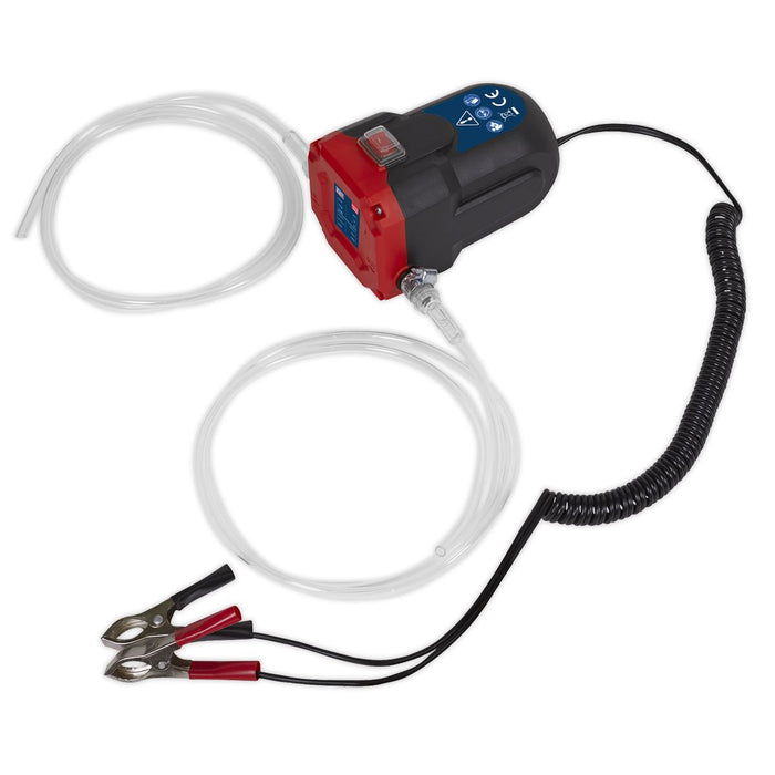 Sealey 12V 84W Oil Diesel Transfer Pump Fuel Transfer Siphon Extractor Sealey  - Dynamic Drive