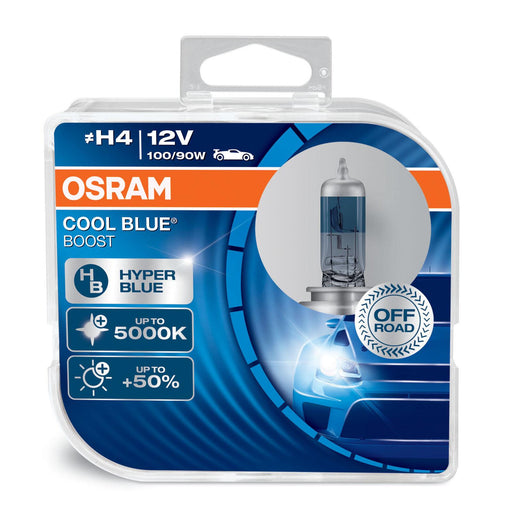 Osram H4 Cool Blue Boost 5000K Hyper Blue Bulbs (x2) 100/90W 62193CBB-HCB Osram  - Dynamic Drive