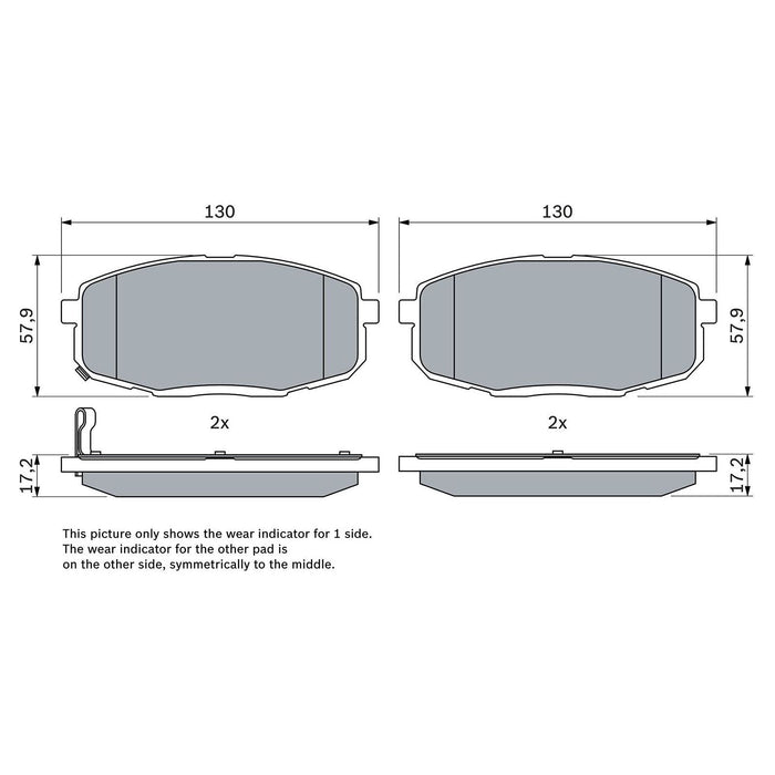 Genuine Bosch Brake Pad Set Bp949 fits Hyundai i30 CVVT - 1.4 - 07-11 0986424811