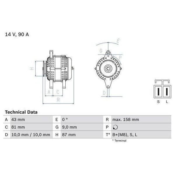 Bosch Reman Alternator 8043 0986080430