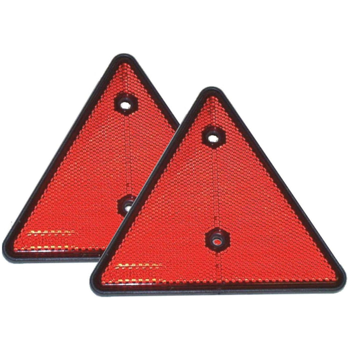 2 x Reflective Triangles E Approved reflectors for Trailers Screw on Red