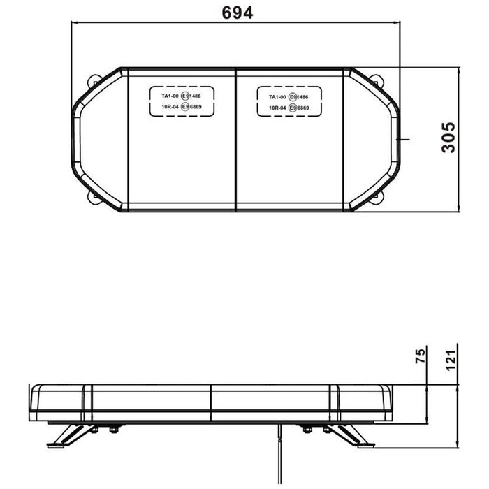 Ring Automotive RCV9819 TM LED Light Bar, 694 mm