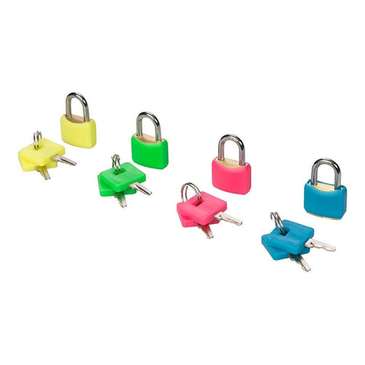 Silverline Hi-Vis Brass Padlocks Set 4pce 20mm Silverline  - Dynamic Drive