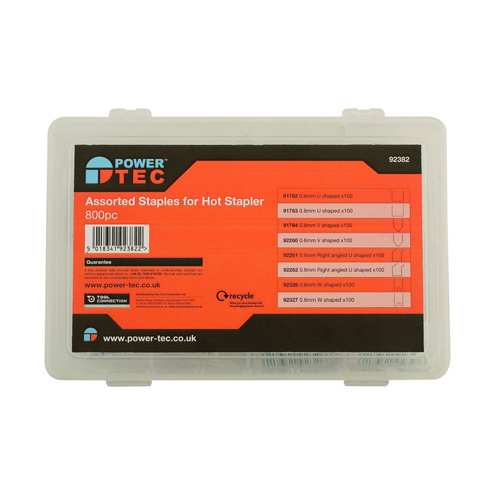 Power-Tec Assorted Staples for Hot Stapler 800pc 92382 Power-Tec  - Dynamic Drive