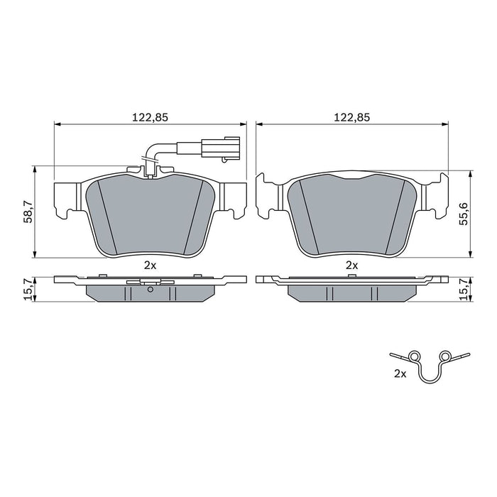 Genuine Bosch Brake Pad Set Bp2397 fits Alfa Romeo Giulia - 2.0 - 16- 0986424848