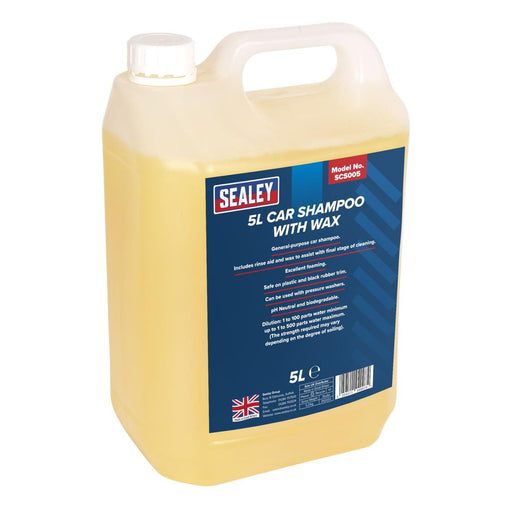 Sealey Car Shampoo with Wax 5L SCS005 Sealey  - Dynamic Drive