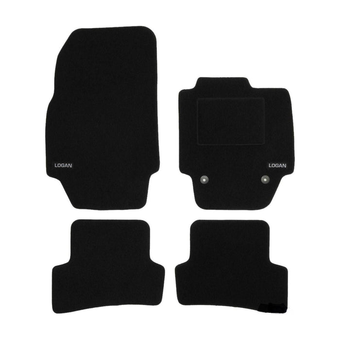 Tailored Logo Velour Carpet Floor Mats for Dacia Logan MK2 2013-Up 4PCS UKB4C  - Dynamic Drive